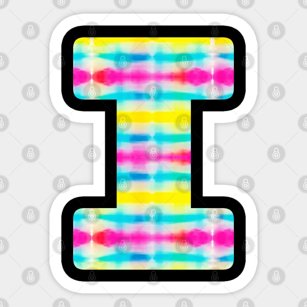 Tie Dye Alphabet I (Uppercase letter i), Letter I Sticker by maro_00